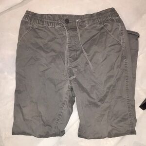 CAPSULE Men’s Drawstring Pants | Gray Cotton Stretch | Size S